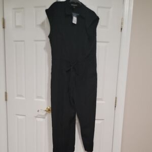 Universal Thread Black Sleeveless Tie-Waist Jumpsuit